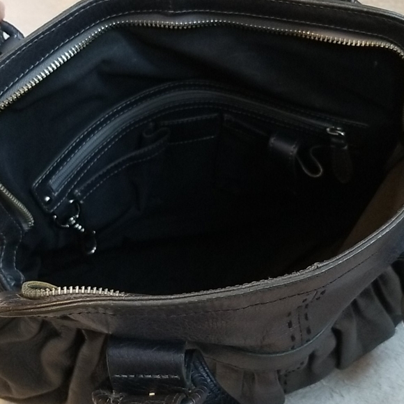 Cole Haan Pleated Leather Satchel Hobo Bag Purse - Picture 8 of 10